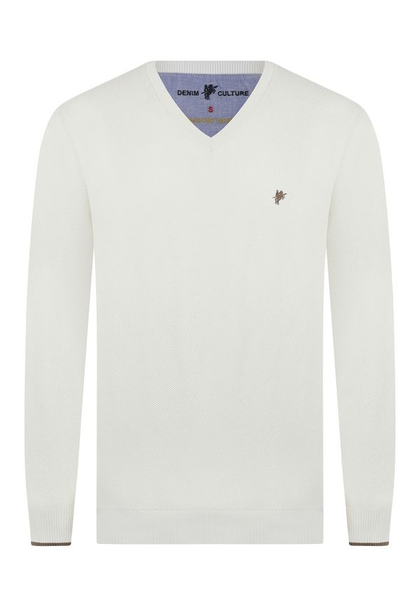 DENIM CULTURE DENIM CULTURE Pulover 'ROMEO'  zlatna / prljavo bijela