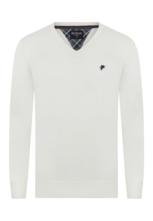 DENIM CULTURE DENIM CULTURE Pulover 'Silvestro'  ecru/prljavo bijela