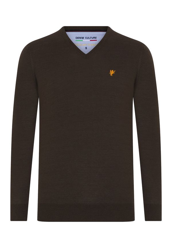 DENIM CULTURE DENIM CULTURE Pulover 'Simon'  čokolada / konjak