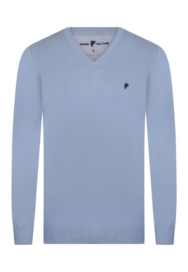 DENIM CULTURE DENIM CULTURE Pulover 'TITO'  mornarsko plava / nebesko plava