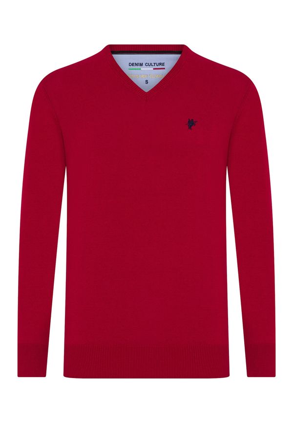 DENIM CULTURE DENIM CULTURE Pulover 'Vincent'  mornarsko plava / karmin crvena