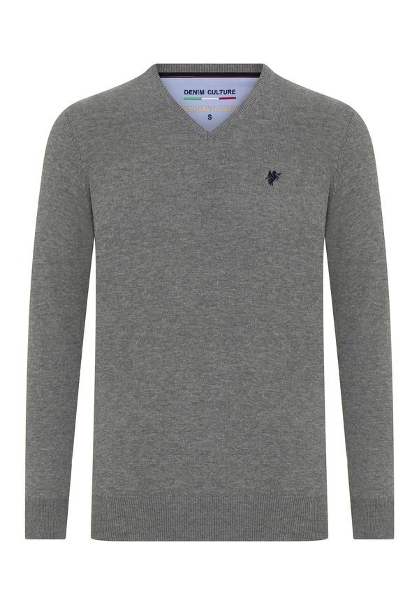 DENIM CULTURE DENIM CULTURE Pulover 'VINCENT'  mornarsko plava / siva melange