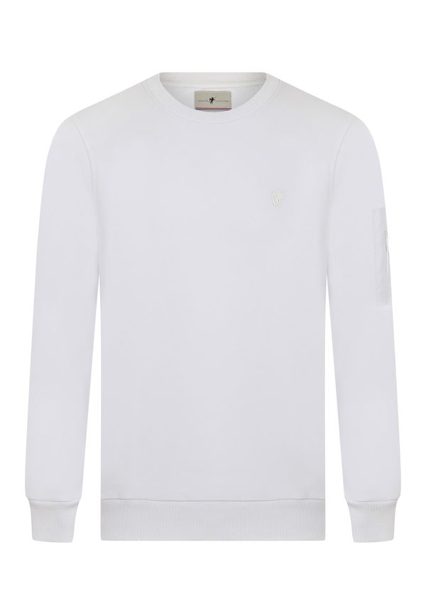 DENIM CULTURE DENIM CULTURE Sweater majica 'Bret'  bijela