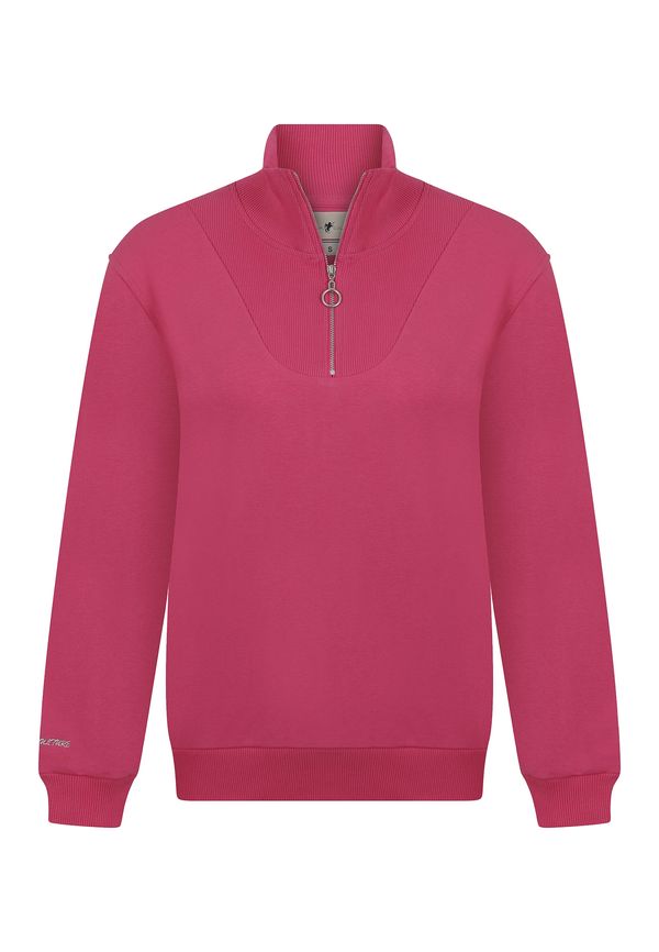 DENIM CULTURE DENIM CULTURE Sweater majica 'Tatiana'  siva / fuksija