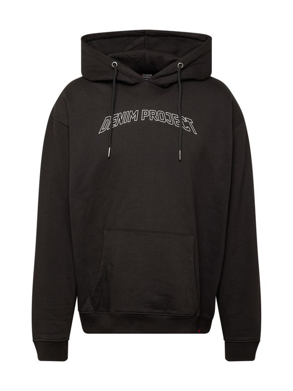 Denim Project Denim Project Sweater majica 'CLEAN'  crna / bijela