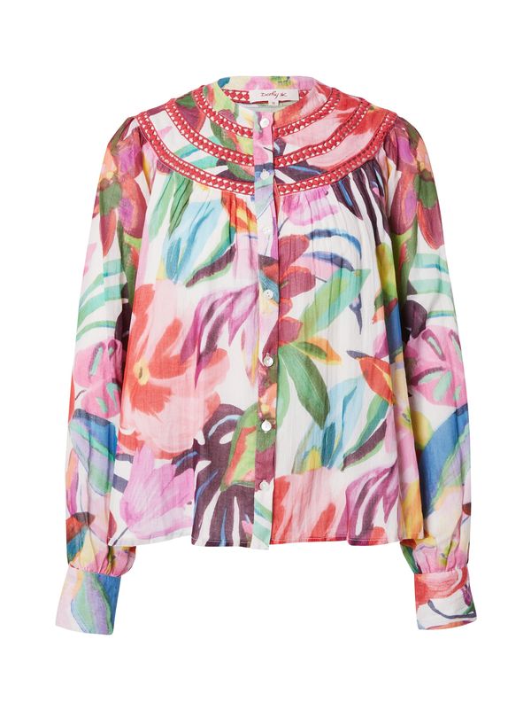 Derhy Derhy Bluza 'LABEL'  kivi zelena / crvena / crvena ljubičasta / bijela