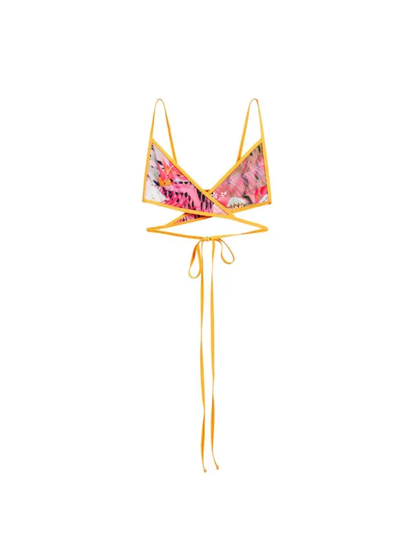 Desigual Desigual Bikini gornji dio  svijetlosiva / narančasta / roza / crna