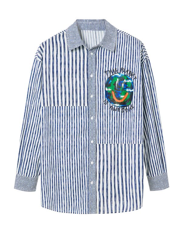 Desigual Desigual Bluza 'Lana'  plava / zelena / narančasta / bijela