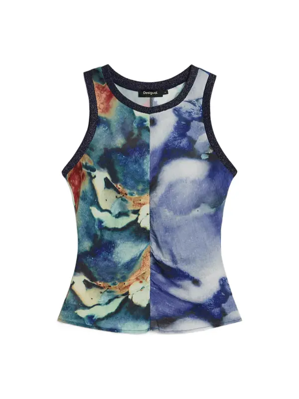 Desigual Desigual Bluza  plava / smaragdno zelena