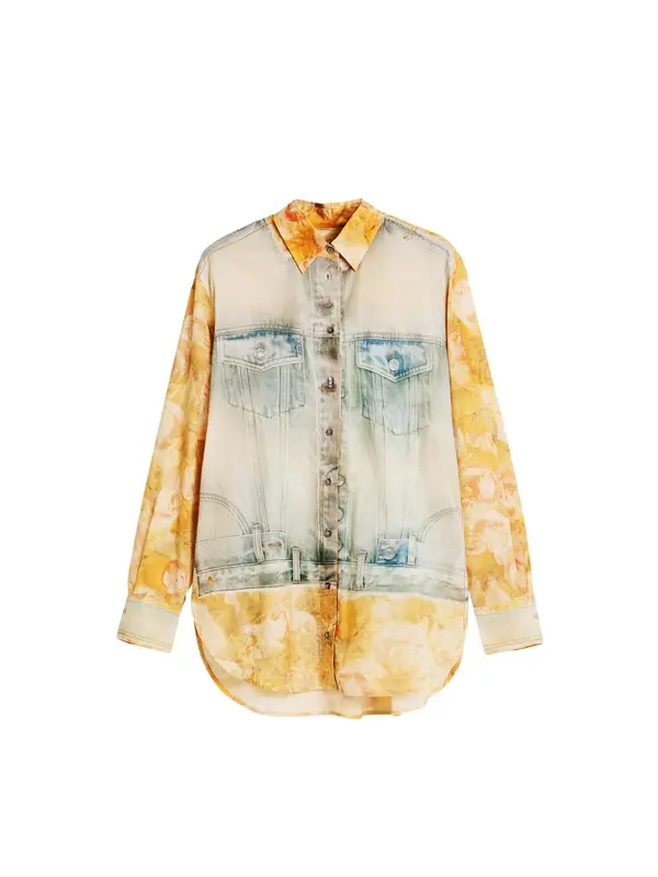 Desigual Desigual Bluza  plava / svijetloplava / narančasto žuta / prljavo bijela
