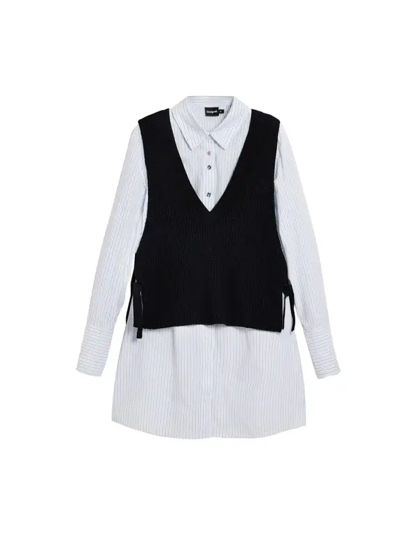 Desigual Desigual Bluza  plava / svijetlosmeđa / crna / bijela