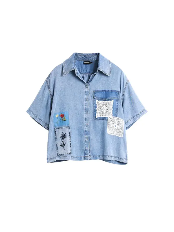 Desigual Desigual Bluza  plavi traper / svijetloplava / bijela