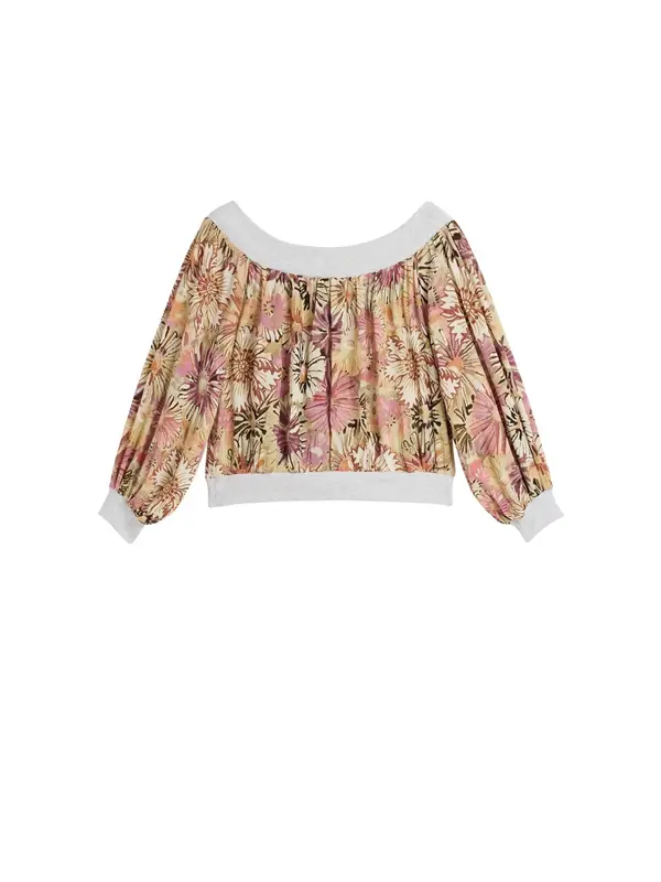 Desigual Desigual Bluza  smeđa / roza / crvena / bijela