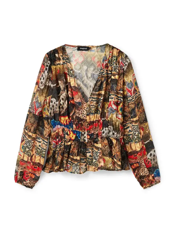 Desigual Desigual Bluza 'TAPESTRY-A'  tamno plava / smeđa / tamno smeđa / hrđavo crvena