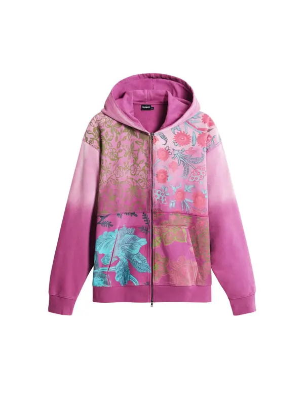 Desigual Desigual Gornji dio trenirke 'Floral'  tirkiz / maslinasta / roza / magenta