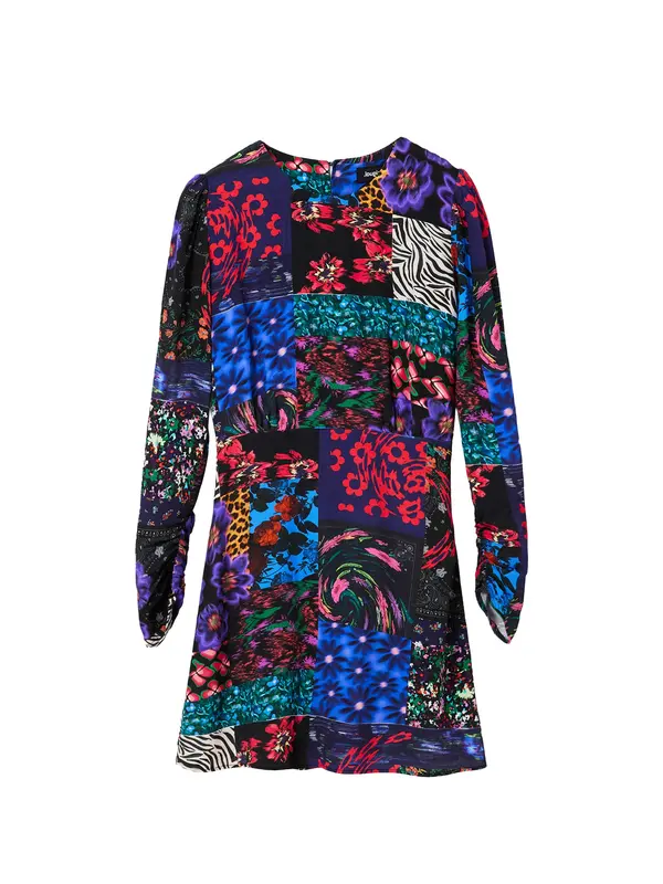 Desigual Desigual Haljina  azur / fuksija / crna / bijela