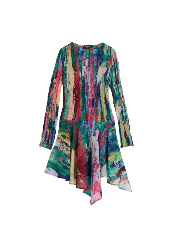 Desigual Desigual Haljina  boja pijeska / tamno plava / zelena / crvena