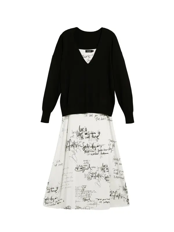 Desigual Desigual Haljina  crna / bijela