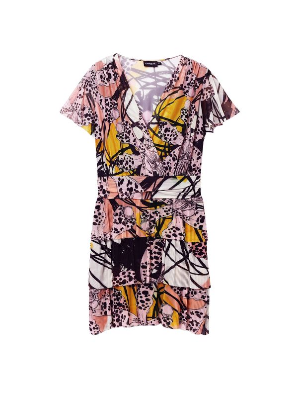 Desigual Desigual Haljina 'M. Christian Lacroix'  žuta / orhideja bijela / crna / bijela