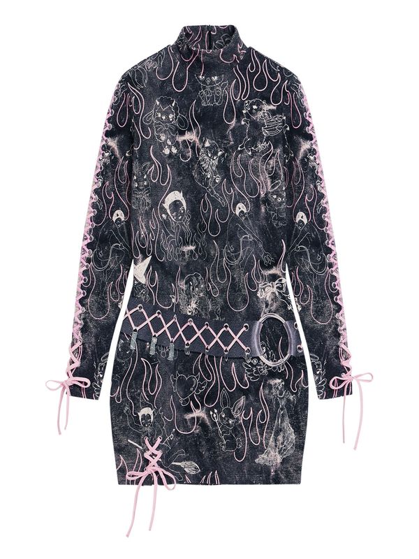 Desigual Desigual Haljina 'María Esccoté'  roza / crna / bijela