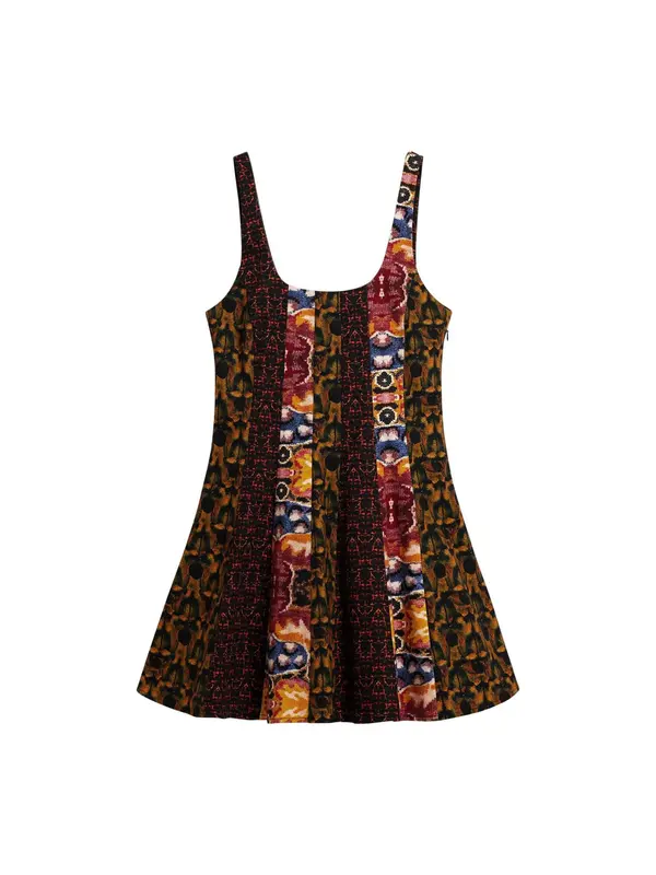 Desigual Desigual Haljina  mornarsko plava / smeđa / šafran / tamno crvena