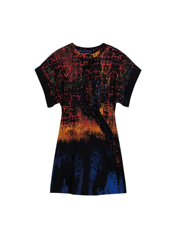 Desigual Desigual Haljina  plava / narančasta / crvena / crna