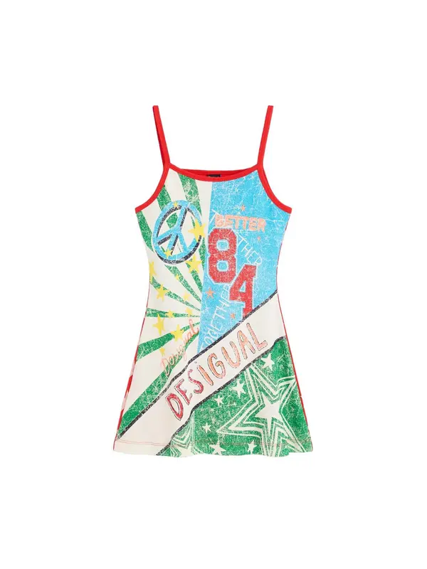 Desigual Desigual Haljina  plava / zelena / crvena / bijela