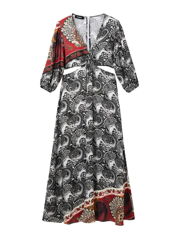 Desigual Desigual Haljina 'SIRSAL'  bež / krvavo crvena / crna / bijela