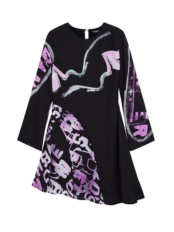 Desigual Desigual Haljina  siva / ljubičasta / roza / crna