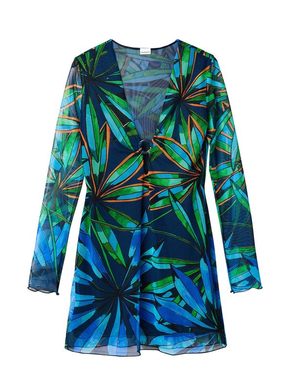 Desigual Desigual Haljina za plažu 'Topic'  mornarsko plava / svijetloplava / zelena / narančasta