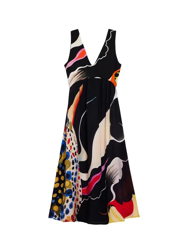 Desigual Desigual Haljina  žuta / crvena / crna / bijela