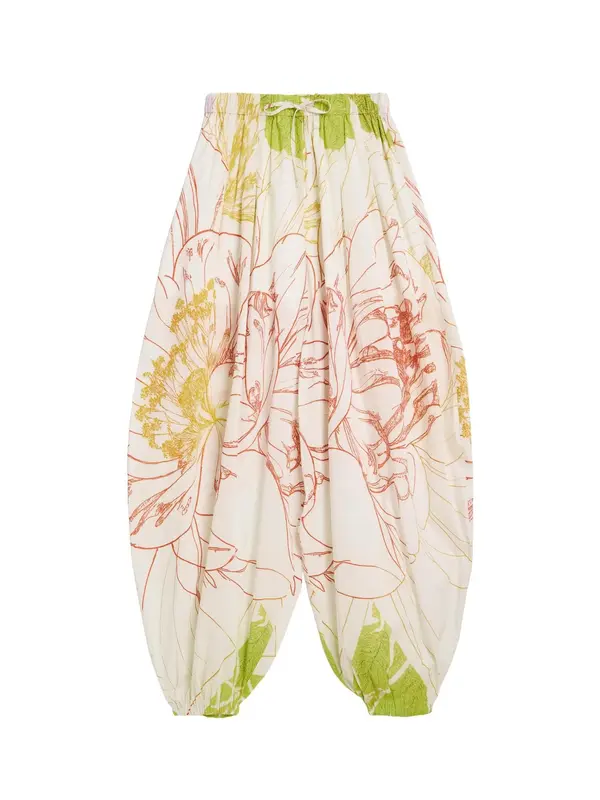 Desigual Desigual Hlače 'Balloon'  bež / limun / travnato zelena