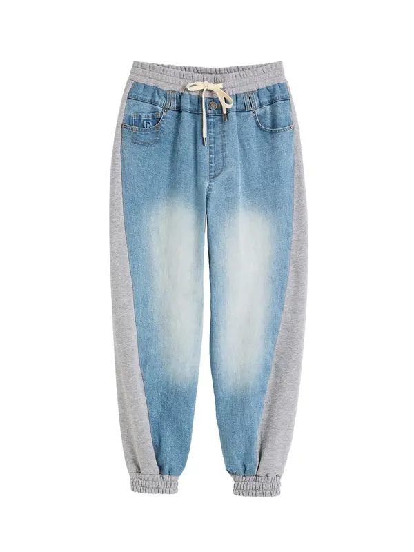Desigual Desigual Hlače  plavi traper / siva melange