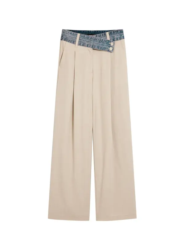 Desigual Desigual Hlače s naborima  cappuccino
