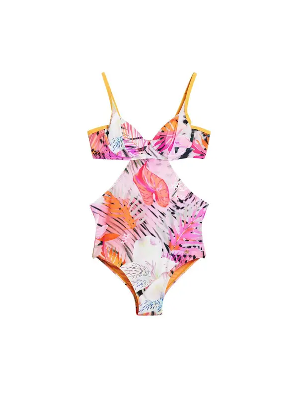Desigual Desigual Jednodijelni kupaći kostim  narančasto žuta / narančasta / crna / bijela