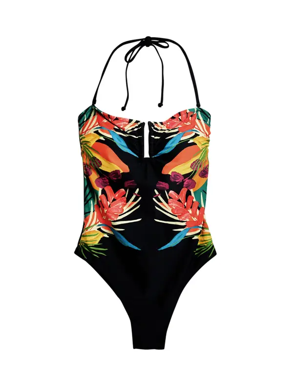 Desigual Desigual Jednodijelni kupaći kostim  svijetloplava / žuta / crna