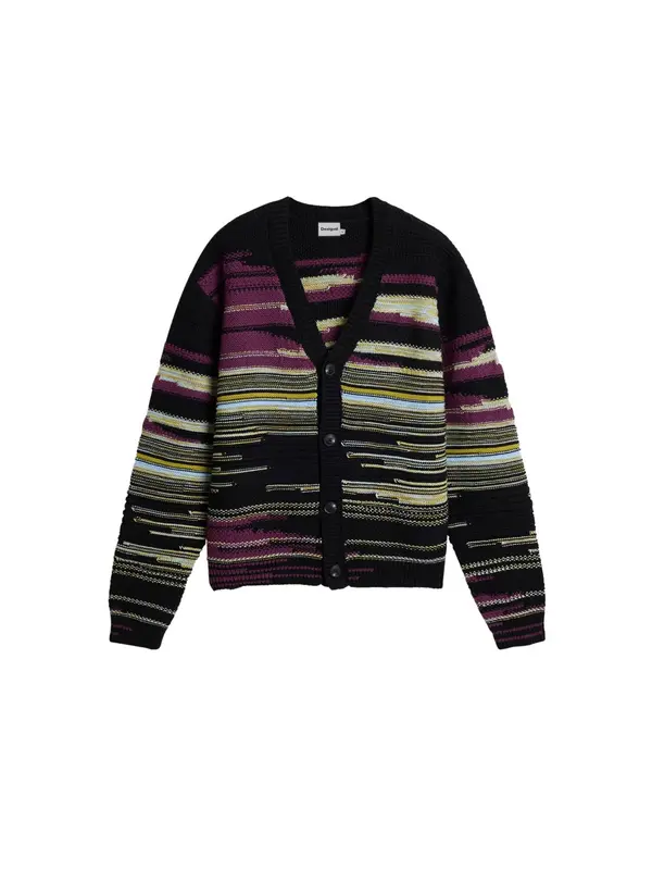 Desigual Desigual Kardigan  svijetloplava / šafran / ljubičasta / crna