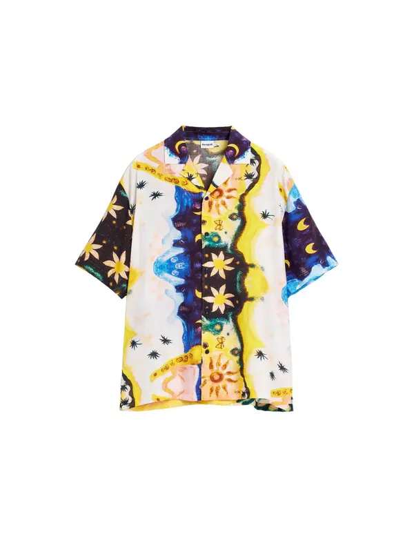 Desigual Desigual Košulja 'Cosmos'  noćno plava / limun / bijela