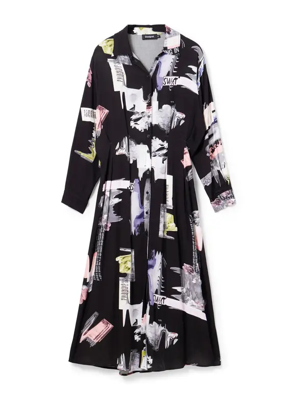 Desigual Desigual Košulja haljina 'PERCY'  limeta zelena / prljavo roza / crna / prljavo bijela