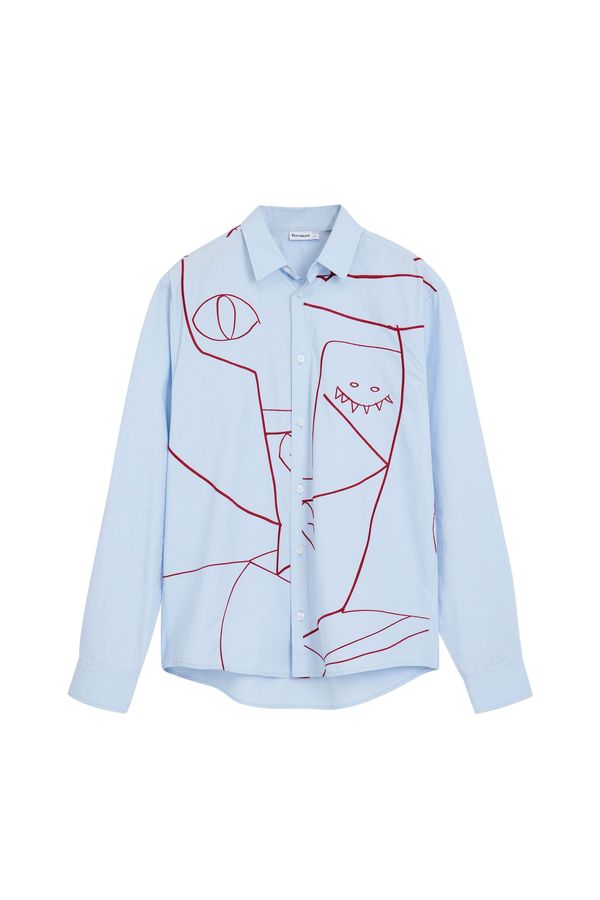 Desigual Desigual Košulja  svijetloplava / rubin crvena