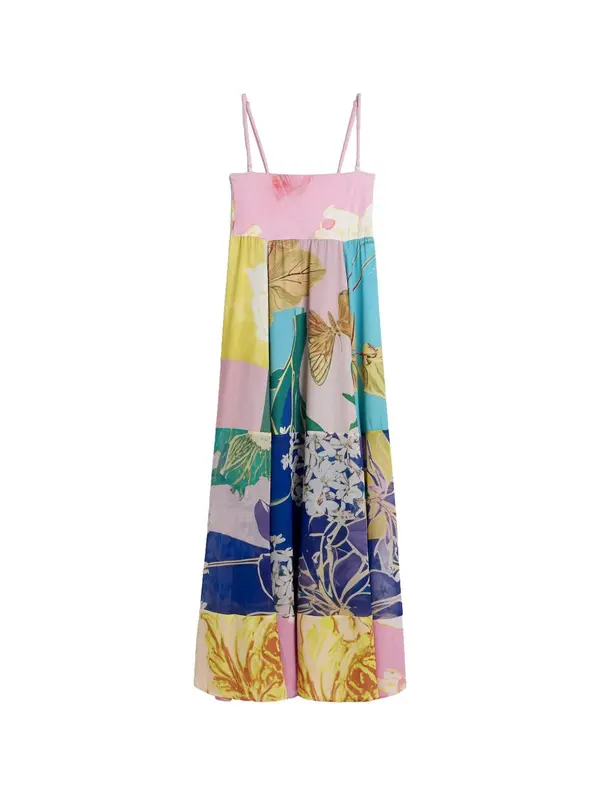 Desigual Desigual Ljetna haljina  tamno plava / zeleno smeđa / limeta zelena / roza