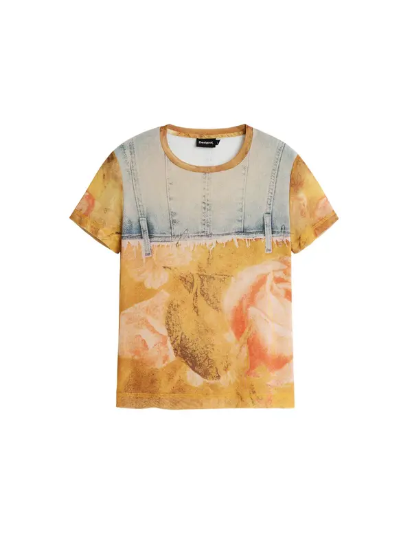 Desigual Desigual Majica  bež / plava / žuta / narančasta