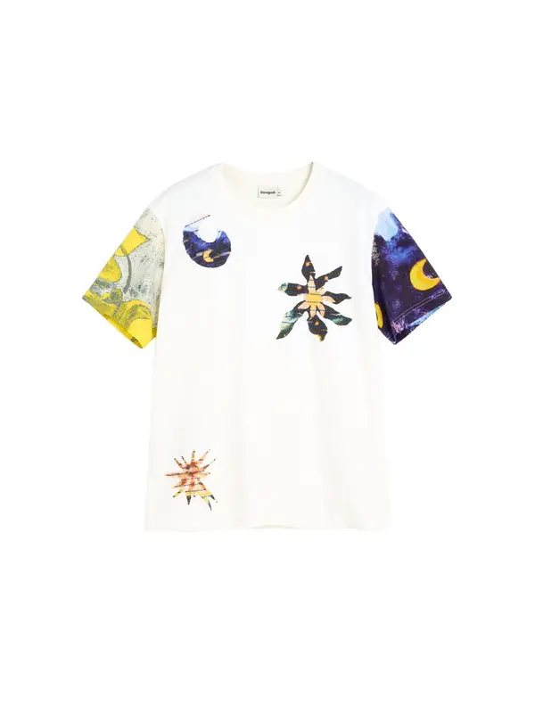 Desigual Desigual Majica 'Cosmos'  noćno plava / limun / bijela