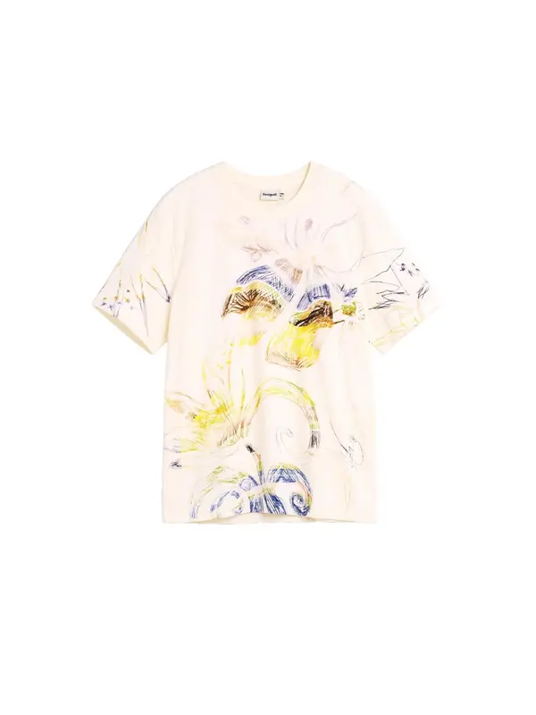 Desigual Desigual Majica  kobalt plava / svijetložuta / bijela