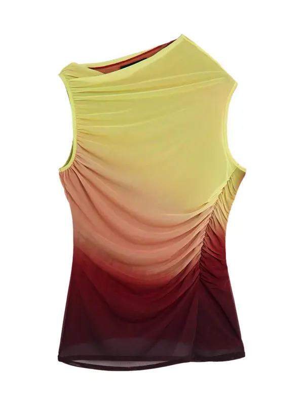 Desigual Desigual Majica  limeta / boja vina / pastelno crvena