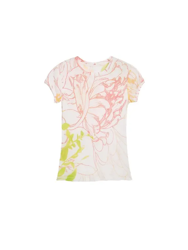 Desigual Desigual Majica  limun / travnato zelena / puder roza / lubenica roza