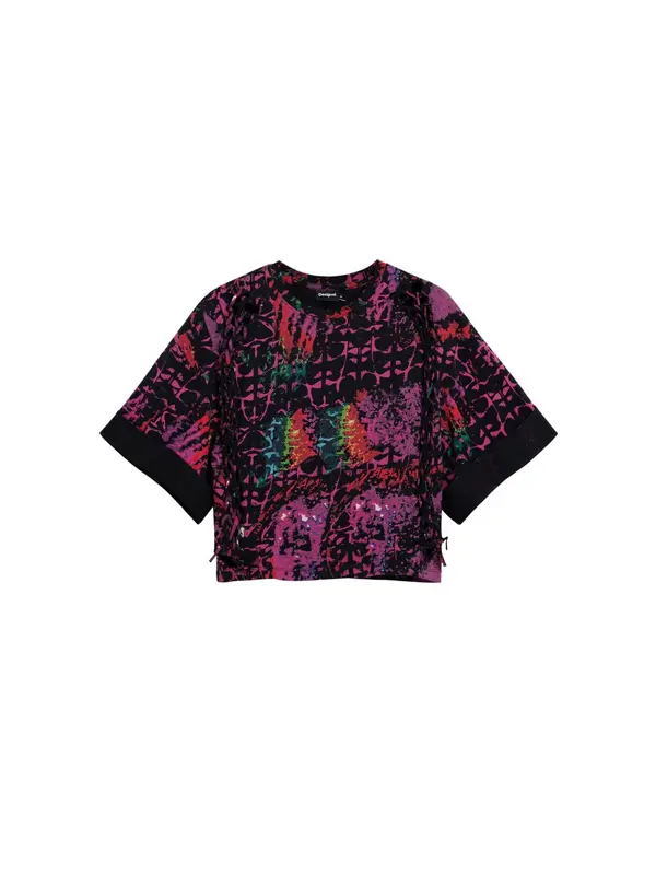 Desigual Desigual Majica  ljubičasta / tamno roza / crna