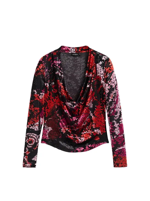 Desigual Desigual Majica  ljubičasto crvena / roza / crvena / crna