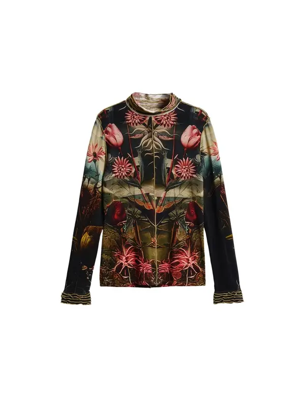 Desigual Desigual Majica  maslinasta / crvena / svijetlocrvena / crna