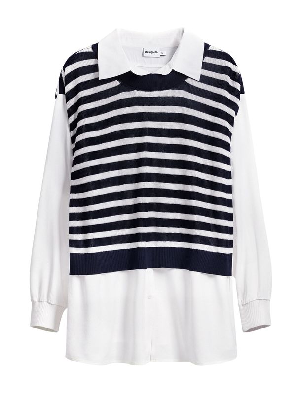 Desigual Desigual Majica  morsko plava / bijela